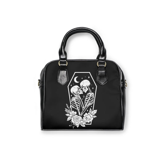 The Lovers Coffin Moon Shoulder Handbag