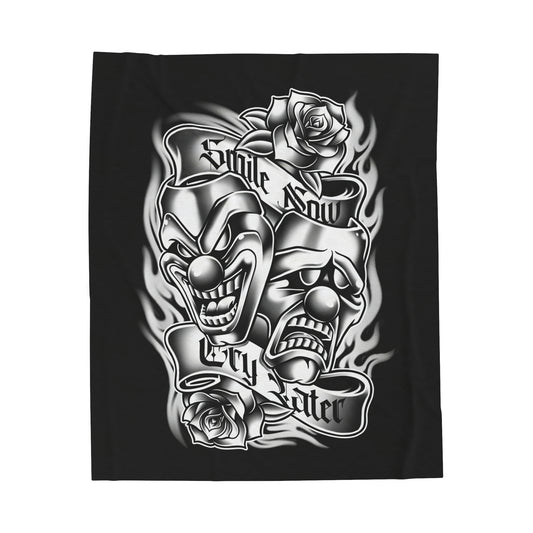 Laugh Now Cry Later Velveteen Plush Blanket