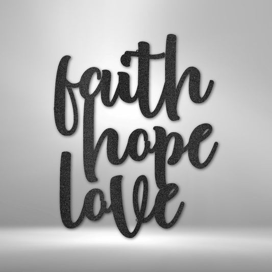 Faith Hope Love Metal Wall Art