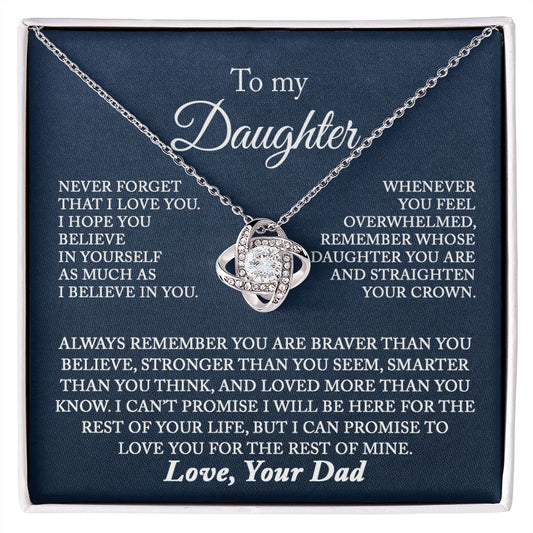 Never Forget That I Love You - Love Knot Necklace